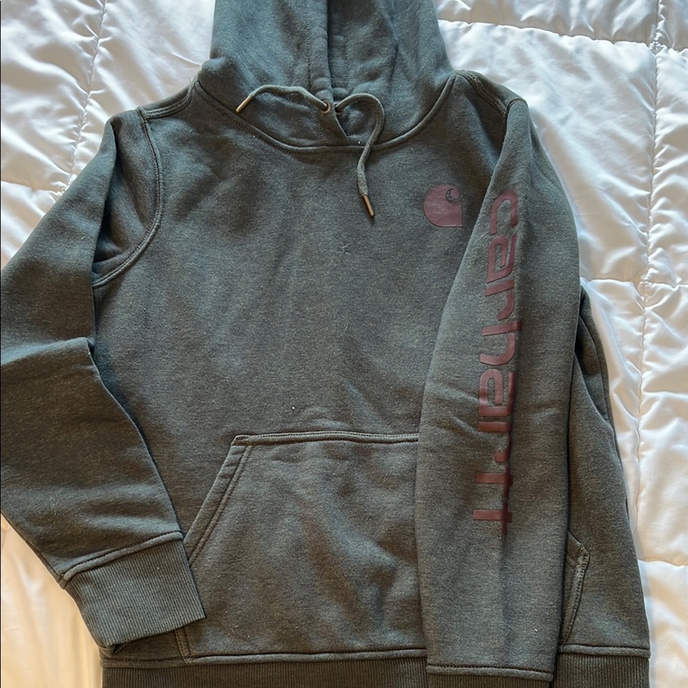 women’s green fleck Carhartt hoodie